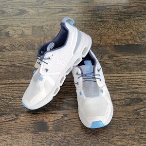 White and Blue oncloud Sneakers